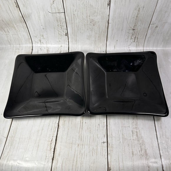 Crate & Barrel Abby Appetizer Dish Plates Black Weave Effect Underside 5‎ 1/2" - Picture 9 of 10